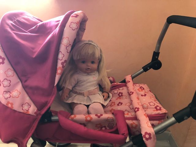 Carrito muñeca Deluxe con bolso y cesta