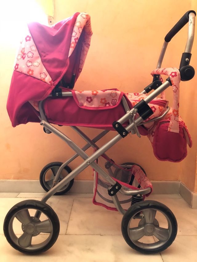 Carrito muñeca Deluxe con bolso y cesta