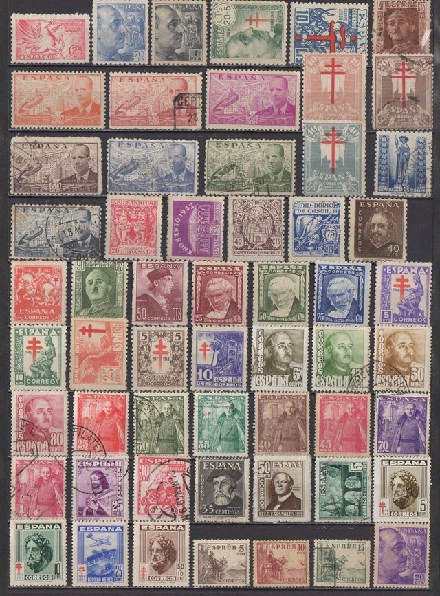 Colección de 150 sellos antiguos diferentes.