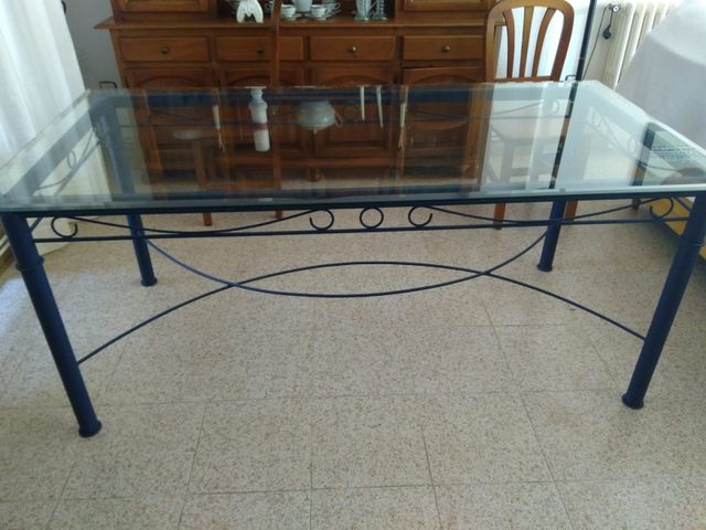 Mesa de comedor de forja y vidrio templado. de segunda mano por 100 ... Mesa de comedor de forja y vidrio templado. de segunda mano por 100 ...