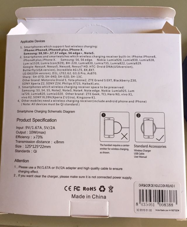 Cargador de induccion Round II