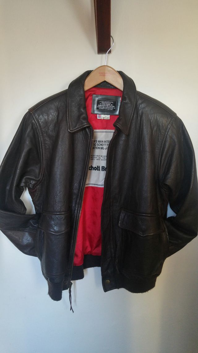 SCHOTT A-2 JACKET FLYER'S U.S.NAVY,AUTENTICA 80'S 
