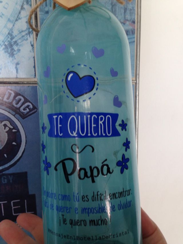 Bottiglia con luci e scritta per papà