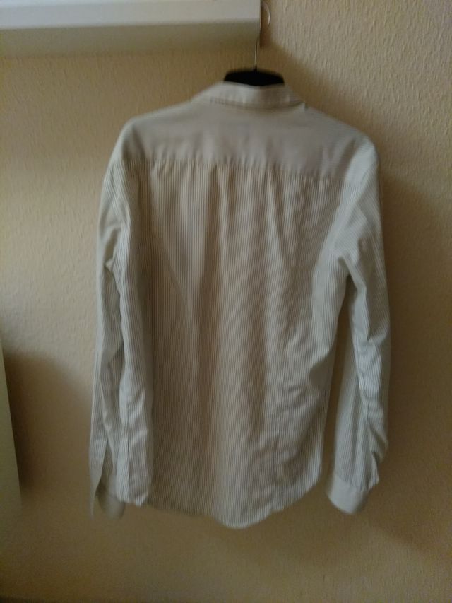 Camisa hombre lisa rayas finas L XL