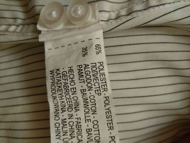 Camisa hombre lisa rayas finas L XL