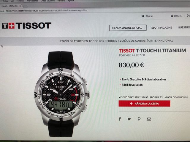 RELOJ TISSOT T-TOUCH II TITANIUM