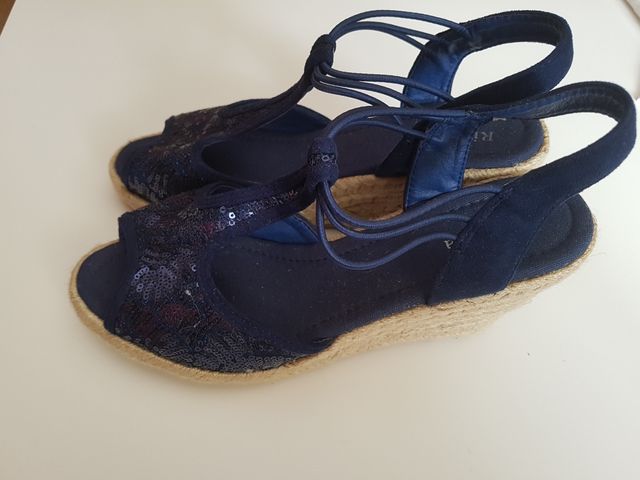 sandalias cuña de esparto