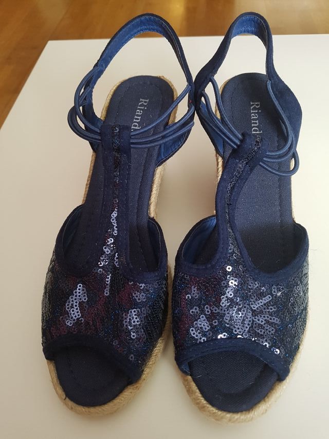 sandalias cuña de esparto