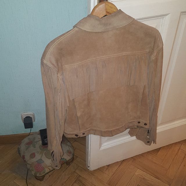 Cazadora piel ante con flecos