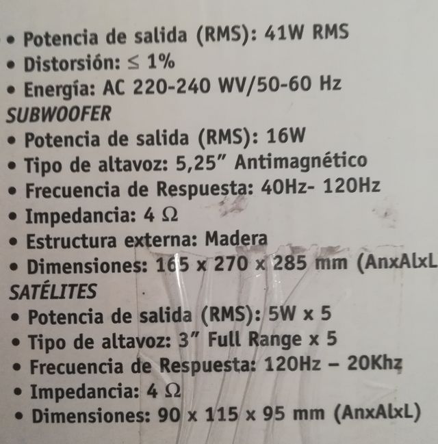 Reproductor CD-DVD Nortek + 5.1 Subwoofer Nortek