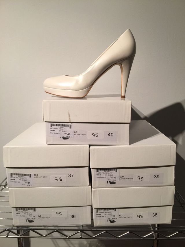 Zapato de novia en piel blanco tallas 36 a 40