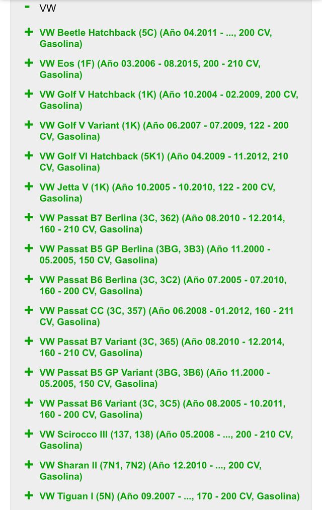 Sensor map,Audi/SEAT/Skoda/Wolkwagen.038 906 051