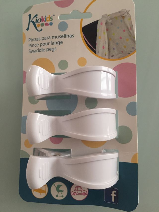 3 Pinzas para muselinas o gasas de bebé