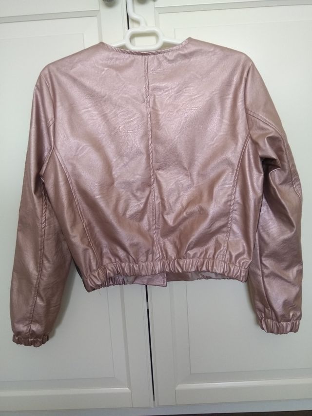 Bomber rosa metalizado polipiel