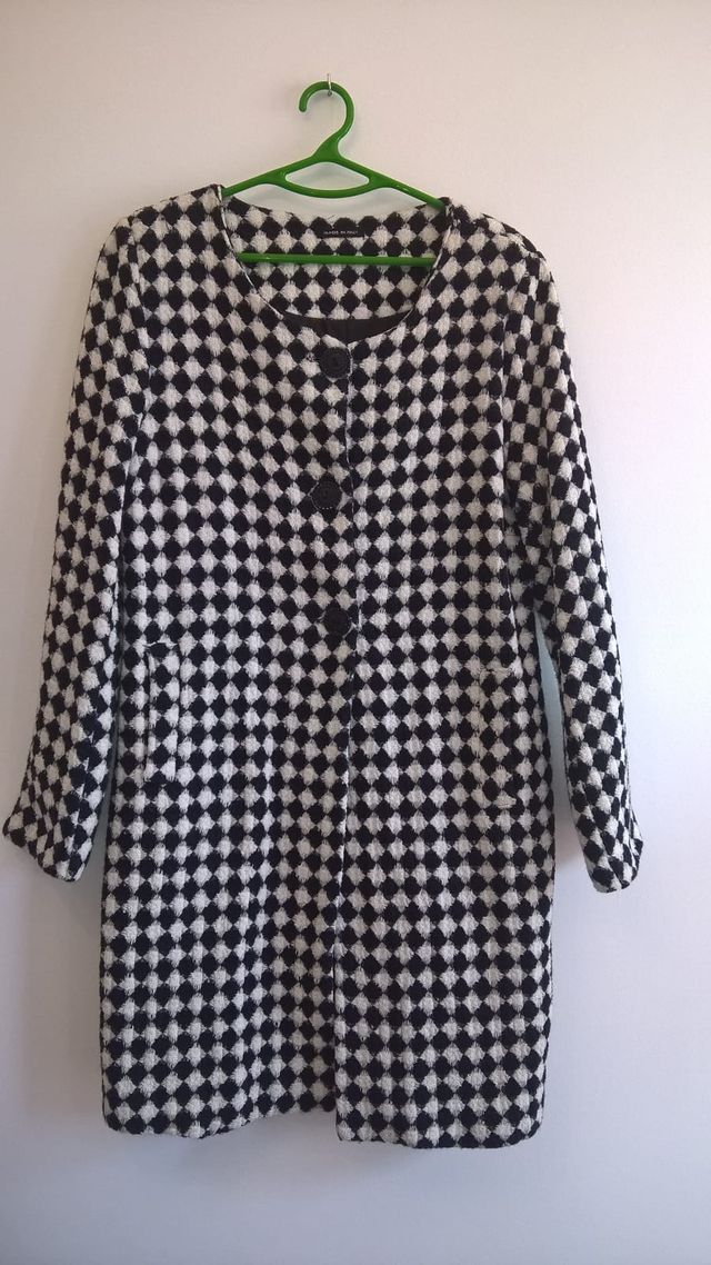 Abrigo mujer , lana, rombos!