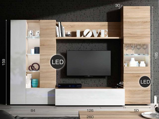 Composición mueble moderno de TV salón comedor de segunda mano por ... Composición mueble moderno de TV salón comedor de segunda mano por ...