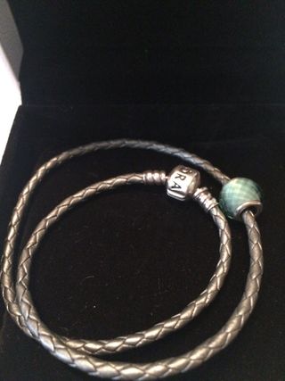 pulsera pandora cuero gris pulsera pandora cuero gris