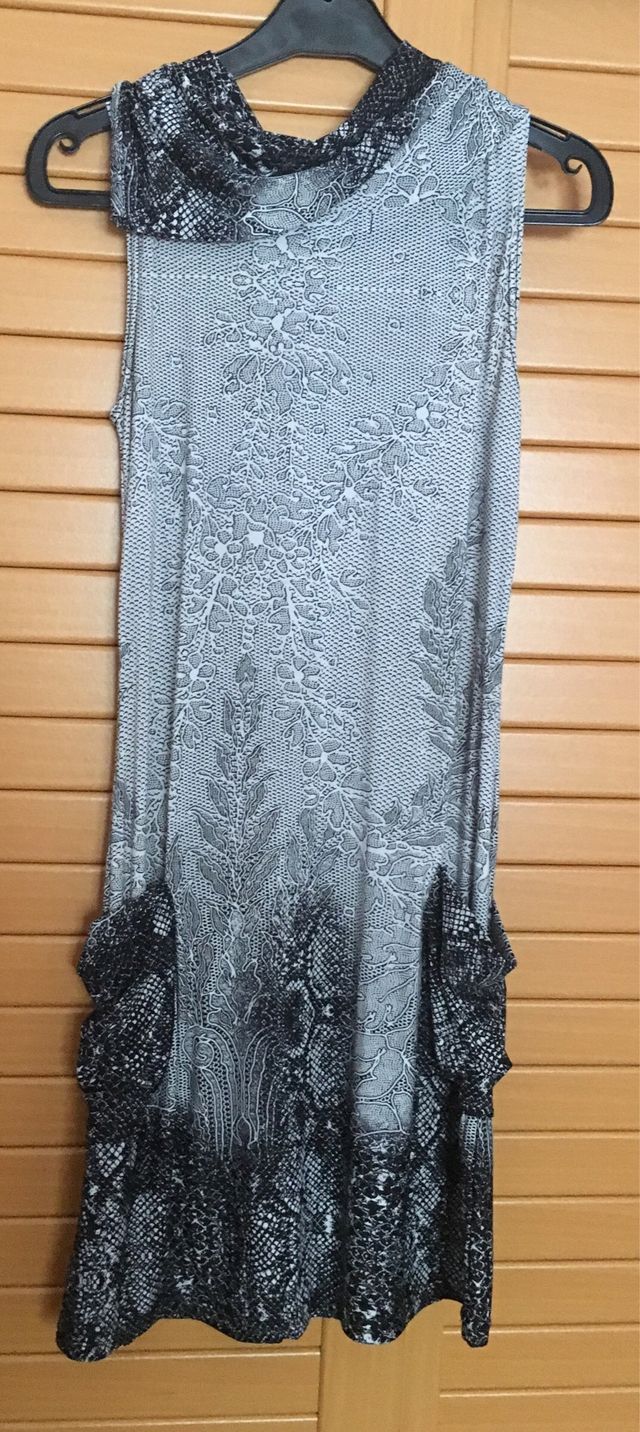 Vestido blanco y negro, talla S