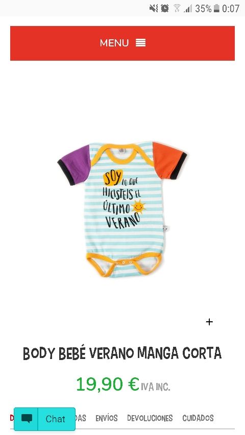 body manga corta nuevo