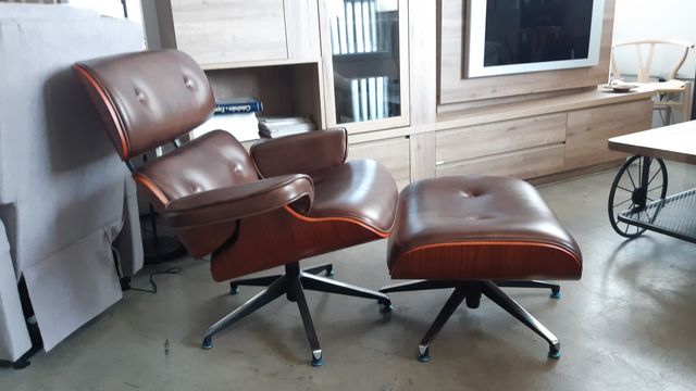 Lounge chair PIEL NUEVO marrón/blanco/negro