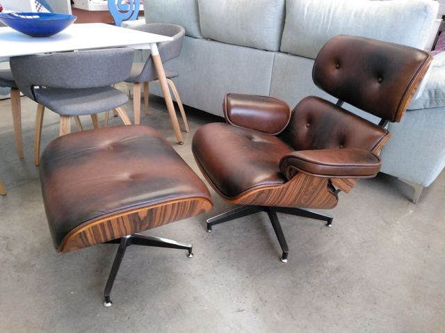 Lounge chair PIEL NUEVO marrón/blanco/negro