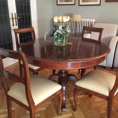 Mesa comedor redonda caoba de segunda mano por 200 € en Barcelona en ... Mesa comedor redonda caoba de segunda mano por 200 € en Barcelona en ...