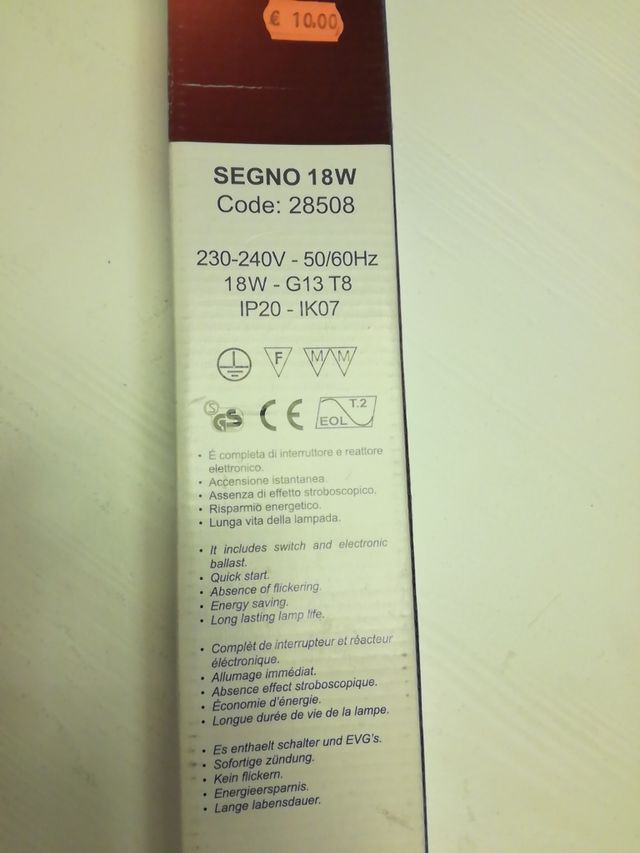 florescente con soporte 18W