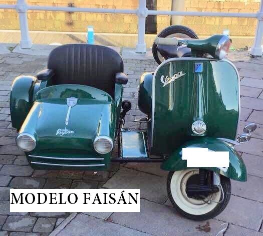 Sidecar en fibra de vidrio para Vespa o Lambretta