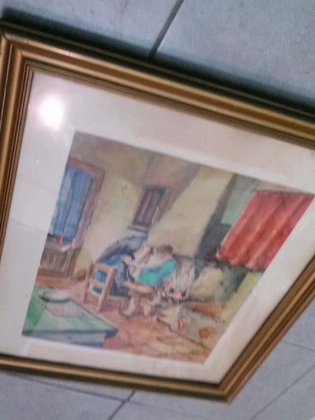 Acuarela JOAN FUSTER I GIMPERA enmarcada