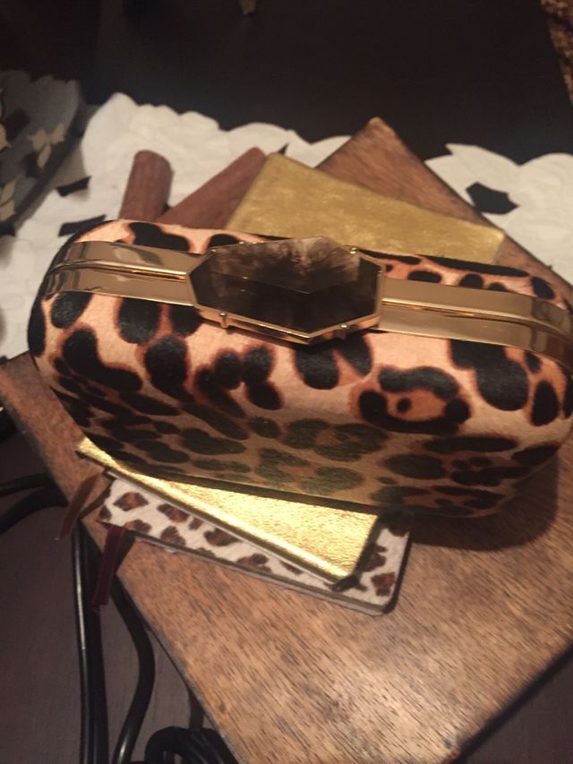 Clutch de pelo auténtico print animal