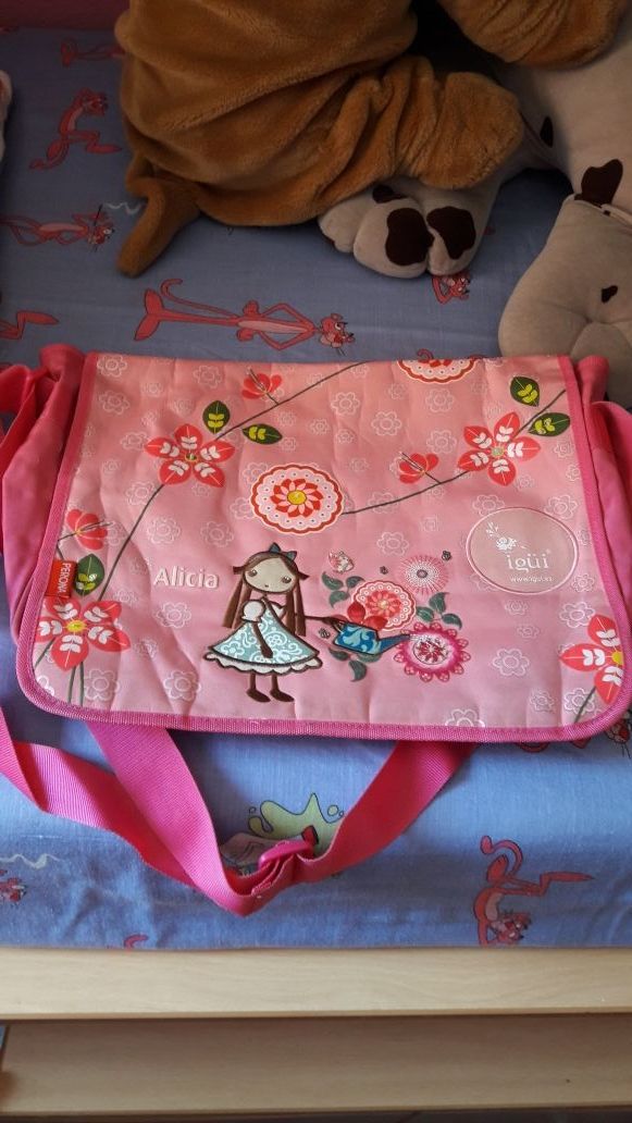 bandolera ,cartera escolar rosa