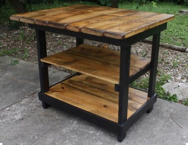 Isla de cocina mesa auxiliar madera de palets de segunda mano por ... Isla de cocina mesa auxiliar madera de palets de segunda mano por ...