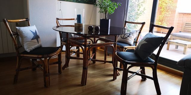 Conjunto MESA SALÓN / COMEDOR + SILLAS de BAMBÚ. de segunda mano por ... Conjunto MESA SALÓN / COMEDOR + SILLAS de BAMBÚ. de segunda mano por ...