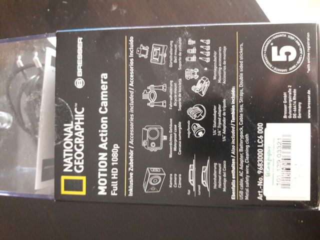 Cámara tipo GoPro National Geographic por estrenar