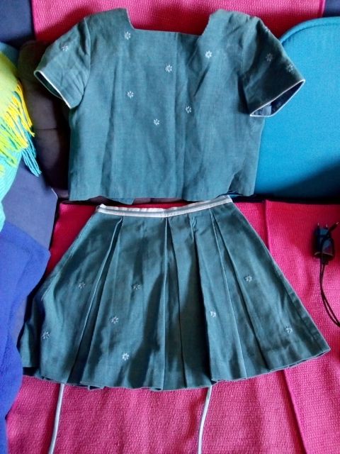 conjunto de pana fina elegante azul t 8 nuevo