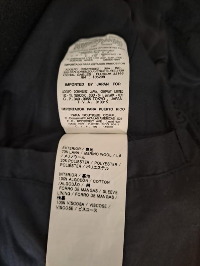 Abrigo corto cruzado Adolfo Dominguez