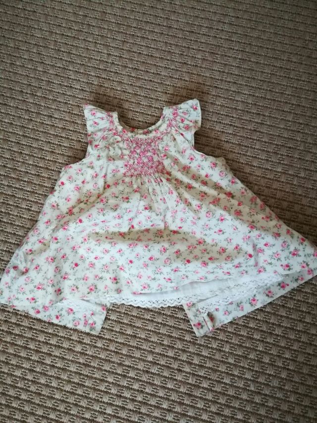 Vestido DULCES  bebe niña+ cubre pañal 3m