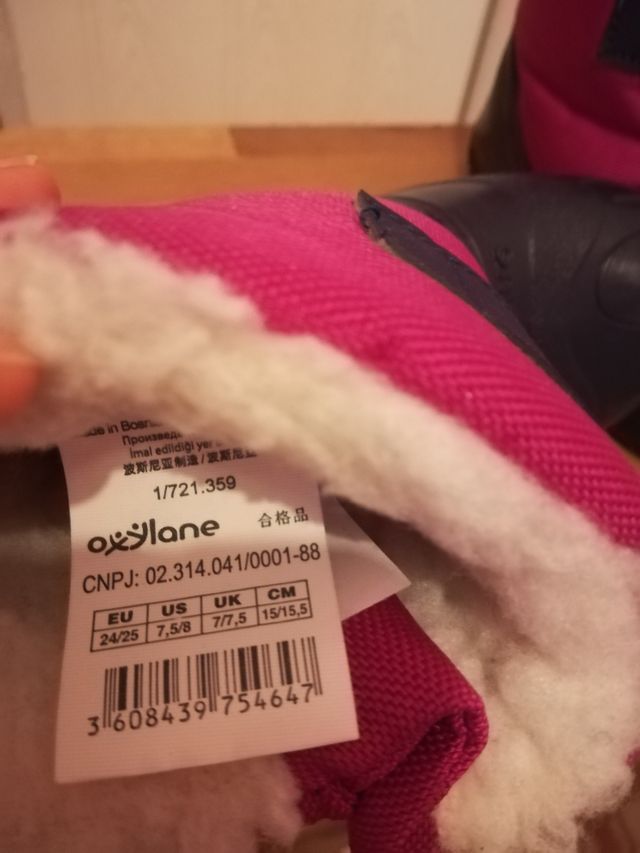 botas descansos para la nieve número 25