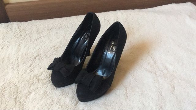 Zapatos Vestir Tacón Alto Negros Talla 37