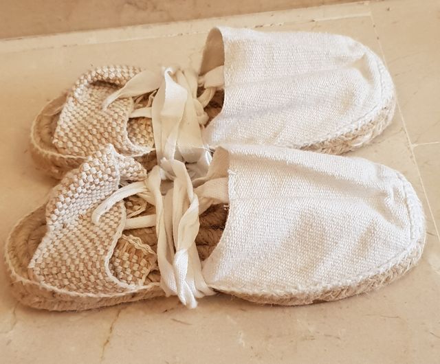ZAPATOS ESPARTO/LONA BLANCOS NIÑA