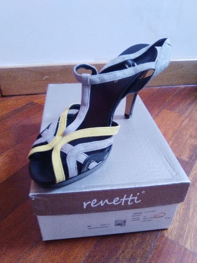 sandalias piel con tacón talla 40