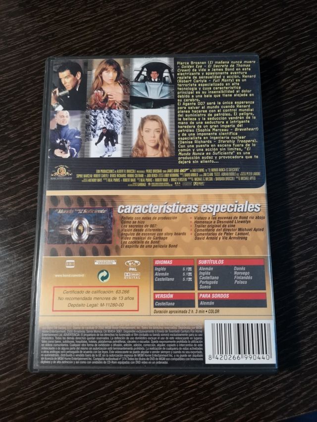 El mundo nunca es suficiente DvD