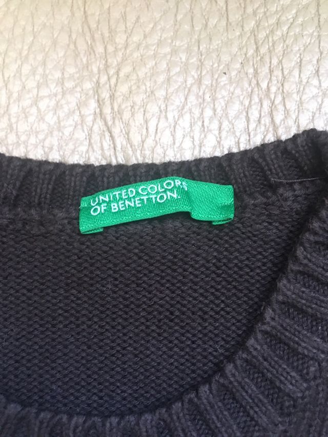 Jersey hilo benetton marrón talla 6-9 meses aprox