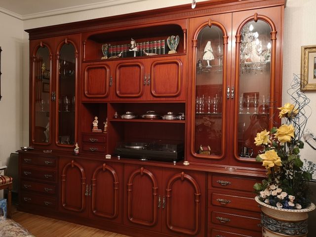 Mueble salón comedor madera color caoba vintage de segunda mano por ... Mueble salón comedor madera color caoba vintage de segunda mano por ...