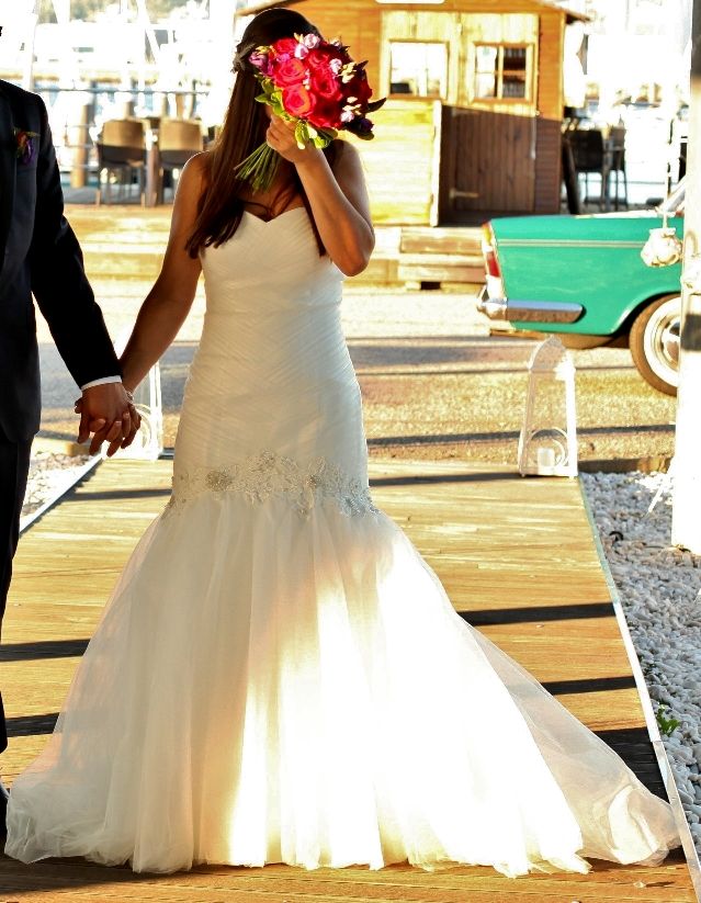 vestido novia hecho a medida imitando rosa clara de segunda mano por
