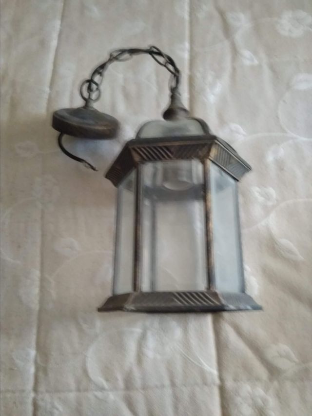 LANTERNA ANTICA LAMPADA IN FERRO BATTUTO