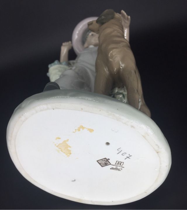 Figura Nao Lladró Niña y su Perro