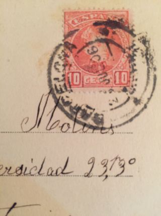 1906, POSTAL CIRCULADA, BARCELONA