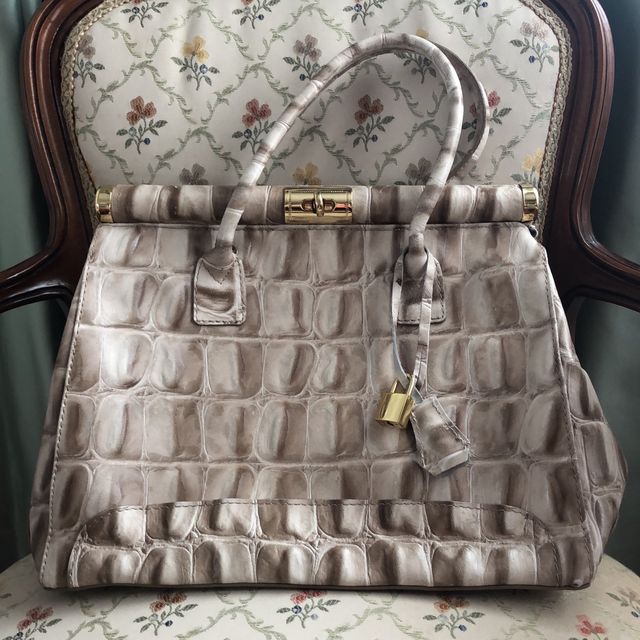 Bolso beige grande efecto coco