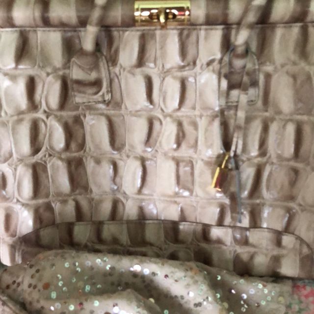 Bolso beige grande efecto coco